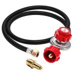 GASONE Propane Regulator - With Propane Brass Orifice 4 ft High Pressure Propane 0-20 PSI Adjustable Propane Regulator with hose QCC-1 type - Works With any U.S. Propane Tanks