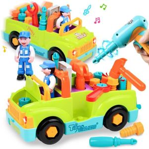 YOLOMOON Car Toys 2 Year Old Boys Toys, Baby Truck Toys for 1 2 3 Year Old Boy Birthday Gifts, Toddler Toys 1-2 Years with Electric Drill, Kids Tool Kit Take Apart Construction STEM Educational Toys