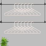 Kuber Industries (Pack of 12) Hangers | Multi-Purpose Plastic Clothes Almirah Hangers for Wardrobe, Cabinets Closet | Hangers for Trouser, Skirts, Coat, Dresses & Ties | American Style | White