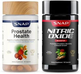 Snap Supplements Nitric Oxide Booster + Prostate Health Supplements for Men, Circulation, Stamina & Urinary Support, L-Citrulline, L-Arginine, Saw Palmetto for Men, Caffeine-Free, 90 Capsules Each