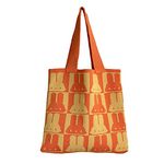 Women's knitted handbag, rabbit shoulder bag, cute wool woven bag Crochet tote bag, Orange, M