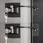 2-Pack Guardianite Premium Refrigerator Lock with Built-in Keyed Lock (2-Pack Black)