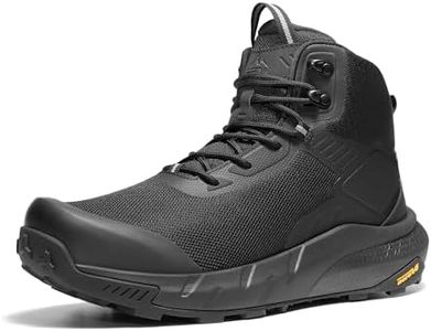 NORTIV 8 Men's Waterproof Military Tactical Work Boots Leather Motorcycle Combat Lightweight Non-Slip Hiking Boots for Men VaporGuard,Size 11,All Black,SNMT246M