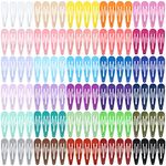 Cinaci 120 Pack in 30 Assorted Candy Color Anti-slip 2" DIY Metal Snap Hair Clips Barrettes Hair Accessories for Toddlers Kids Teens little Girls Women