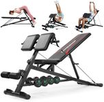 OPPSDECOR Adjustable Weight Bench with Hyper Back Extension, Preacher Curl, Roman Chair, Ab Sit up Bench for Full Body Workout, 900LBS Workout Bench, All-in-One Bench Press for Home Gym Equipment