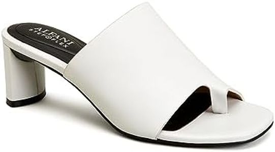 Alfani Womens Colyerrl Leather Block Heel Slide Sandals White 9 Medium (B,M)