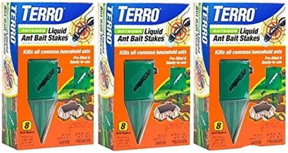 Terro T1812 Outdoor Liquid Ant Killer Bait Stakes - 8 Count (0.25 oz each) (3 pack)