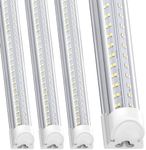 SpeePlant Led Shop Lights 4FT 4 Packs, 50W 5800LM 6500K, Linkable 4ft Led Shop Light, Super Bright 4 Foot Led Shop Lights for Workshop, V Shape 4 ft Led Light Fixture, Double Row Led Tube Lights