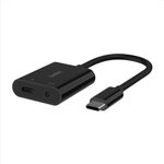 Belkin Rockstar 3.5mm Audio + USB-C Charge Adapter, USB-C Audio Adapter Compatible with iPad Pro 12.9, 11, Galaxy, Pixel, OnePlus and More