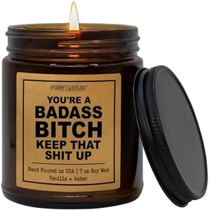 Badass Candle Gifts for Women | You're A Badass , Keep That Shit Up | Funny Candles for Women Adult Humor | Congratulations for Boss Friend | Birthday Gifts for Women Who Has Everything