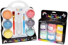 DIY Sidewalk Chalk Paint Set & 6pk Refill - Non-Toxic, Washable Powdered Chalk - Simply Mix in Water and Use a Paintbrush to Create Colorful Artwork on The Sidewalk or Chalkboard, for Kids Ages 5+