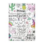 Quttie, Passport Cover for Kids, Women and Men, Travel Passport Holder (Ladies Unicorn Pattern)