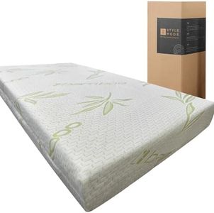2" Bamboo Memory Foam Mattress Topper For Single Bed, Removable Zip Cover With 5Cm Extra Soft Antibacterial Hypo Allergenic Memory Mattress Topper - 90cm x 190cm + 5cm