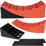 PAULINN Camper Levelers 2 Packs, RV Leveling Blocks Ramp Chock Kit, Curved Leveling Accessories with Anti-Slip Mats, Up to 35,000 lbs, Faster and Easier to Level Your Camper Travel Trailer Motorhome