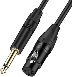 XMUXI 6.35mm Male to XLR Female Microphone Cable - 1/4 Inch Unbalanced TS to Cannon Female Cable Mic Audio Converter Adapter Cable (1 Meters)