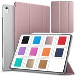 DuraSafe Cases iPad Air 3 2019 10.5 Inch [ Air 3rd Gen ] A2152 A2123 A2153 A2154 MUUL2HN/A MUUK2HN/A MUUJ2HN/A MUUT2HN/A Trifold Hard Smart PC Translucent Back Cover - Rose Gold