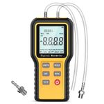 Manometer Gas Pressure Tester, Digital Manometer Dual-Port Air Pressure Meter with Backlight and Data Record Function, Manometer HAVC with 12 Measure Units