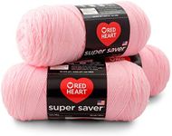 RED HEART Super Saver 3-Pack Yarn, Baby Pink 3 Pack