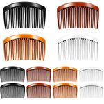 Chuangdi 12 Pieces French Side Hair Twist Comb Plastic Decorative Hair Comb Clips with Teeth Styling Hair Side Combs Hair Combs for Women Accessories Fine Hair(23 Teeth)