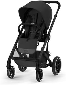 Cybex Balios S Lux 2 Stroller - Front or Parent Facing Seat with All-Terrain Wheels and Front Wheel Suspension, One-Pull Harness, One-Hand Fold, Extra Large Storage Basket - Black Frame/Black Seat