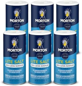 Morton Lite Salt, (11 oz), 6-Pack, Low Sodium Salt for Cooking, Seasoning & Baking