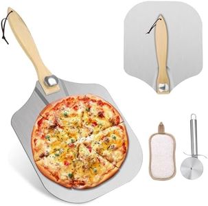 PhieeSeriy Pelle a Pizza 30 cm, Pelle Pizza avec Support en Aluminium de Grande Surface, plus Stable, Professionnelle Pelle à Pizza avec en Bois Pliable la Cuisson de Pizzas, Pain