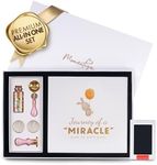 MOMENTIQA Premium Pregnancy Journal for First Time Moms 2025, All-in-One Keepsake Box with Wax Seal Kit and Footprint Kit Included, Elegant Baby Memory Book Gift Set with Photo Album, Bump to Birth