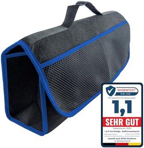 L & P Car Design Bolsa organizadora para maletero de coche, bolsa de herramientas, con cierre de velcro, color negro y azul