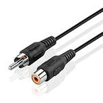 TNP RCA Extension Cable (6 Feet 1RCA Male to 1 RCA Female) shielded Single Composite Adapter Cord Male to Female Plug Mono, Audio Video Cable, Digital & Analogue