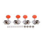 Ogdni 2R2L Black-Plated Tuning Peg Machine Head Tuners For 4 String Ukulele Guitar Bass-Gear Ratio 1:19 (GC509)