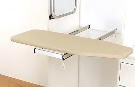 HIDE AWAY IRONING BOARDS Foldable Rotated Ironing Board Closet Pull-Out Stow Away in The Cabinet Ironing Station for Home, Apartment, Beige