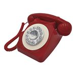 Benross 44510 Classic Retro Telephone/Vintage Style Corded Phone/Classic Ringer Sound/Push Button Dialling/Redial Function/Easy Setup/Red