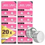 5Plus Group 20 PCS LR41 AG3 392 192 SR41SW L736 LR736 Battery 1.5V Button Coin Cell Batteries Used in Many Small Electronics, Watch, Calculators, Toys