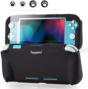 Teyomi Silicone Case for Nintendo Switch Lite with Screen Protector, Black