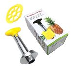 YUSHOW Pineapple Corer and Slicer Tool Combo，Premium Stainless Steel Pineapple Corer Remover，Stainless Steel Decorer Fruit Knife,Easy Core Remover，Easy Clean for Dishwasher Safe (Yellow)