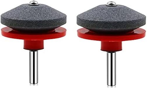 Lawn Mower Blade Sharpener 2Pcs Universal Grinder Wheel Stone Lawn Mower Blade Balancer Tool for Power Drill Hand Drill Red