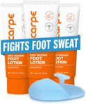 Carpe Antiperspirant Foot Lotion 3 Tubes WITH FREE APPLICATOR, A dermatologist-recommended solution to stop sweaty, smelly feet, Helps prevent blisters, Great for hyperhidrosis