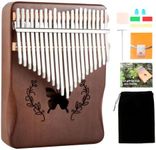 Lemfema Kalimba Thumb Piano 21 Keys, Portable Mbira Finger Piano Gifts for Kids and Adults Beginners(Brown)