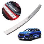 CHROMEMASTER | Load Sill Guard; Rear Bumper Protector | Compatible with Jaguar F-Pace 2016- | Brushed stainless steel, matt silver | Protective Strip Secures the Rear Bumper from Scratches and Damages