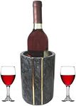 Marble Wine Chiller Bucket ，Wine & Champagne Cooler for Parties, Dinner – Keep Wine & Beverages Cold （black）