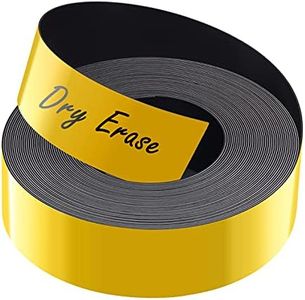 LLPT Dry Erase Magnetic Label Strips 1” x 26 Ft Blank Writable Magnet Roll Labels Reusable Cutable for Refrigerator Shelf Whiteboard Toolbox Craft and Other Metallic Surfaces Yellow (DMS136)