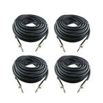 Yoico 4Pcs 25 Feet Professional 1/4" to 1/4" Speaker Cables, 12 Gauge AWG 2-Conductor 1/4 Male Inch Heavy Duty Audio Amplifier Cord Wire, 4 Pack