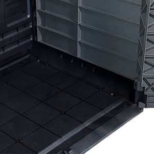 Duramax Cedargrain 1200L Plastic Garden Storage Shed – Grey, Flat Lid, Fits 2x 240L Bins, 145x85x125cm