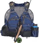 Kylebooker Fly Fishing Vest Pack Adjustable for Men and Women(Blue)