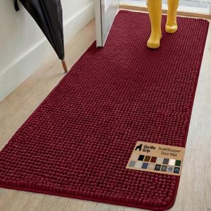 GORILLA GRIP SoakSTOPPER Dog Door Mat, Machine Wash and Dry, 70x24 Burgundy