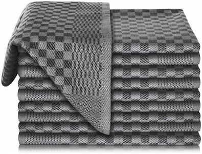 Vaily Lot de 10 torchons de vaisselle de qualité supérieure - 100 % coton super absorbant - Certifié Oeko-Tex - 70 x 45 cm - Noir