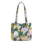 Vera Bradley Women's Cotton Multi-Compartment Shoulder Satchel Purse, Bloom Boom - Recycled Cotton, One Size