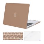 MOSISO Case Only Compatible with MacBook Pro Retina 13 inch (Models: A1502 & A1425) (Older Version Release 2015 - end 2012), Plastic Hard Shell Case & Keyboard Cover & Screen Protector, Caramel Brown