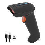 Tera Bluetooth Barcode Scanner Wireless: with Battery Level Indicator, Work with Bluetooth & 2.4G Wireless & USB Wired, 1D Cordless 2500 Pixel CCD Bar Code Reader for Windows Mac Android iOS, T5100C