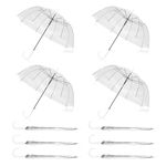 MUUPEG 10pcs Clear Umbrellas Wedding 46in Large Canopy Windproof Stick Transparent Umbrella with European J Hook Handle Perfect for Outdoor Wedding Style